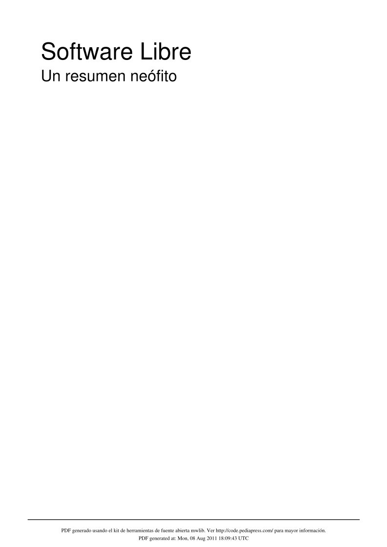 Imágen de pdf Software Libre. Un resumen neófito